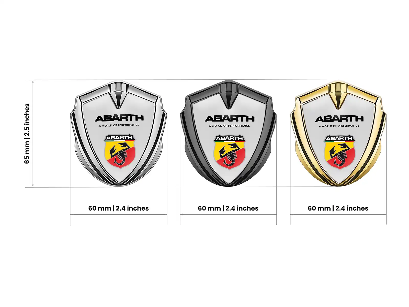 Fiat Abarth Abzeichen Selbstklebend Luxus Design Glänzendes Metall